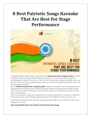 8 Best Patriotic Songs Karaoke That Are Best For Stage Performance