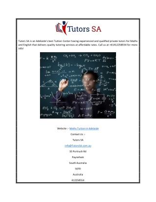 Maths Tuition In Adelaide