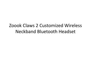 Zoook Claws 2 Customized Wireless Neckband Bluetooth Headset