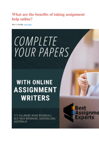 What are the benefits of taking assignment help online