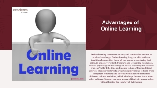 Advantages of Online Learning