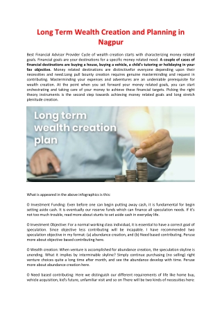 Long Term Wealth Creation and Planning in Nagpur