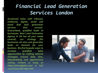 Financial Lead Generation Services London