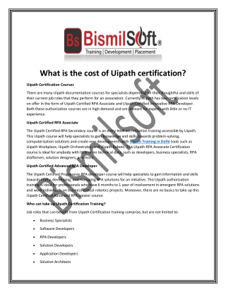 What is the cost of Uipath certification pdf sub -2