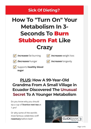 How To Turn On Your Metabolism In 3-Seconds To Burn Stubborn Fat Like Crazy.