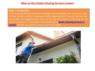 When to Hire Gutters Cleaning Services London?