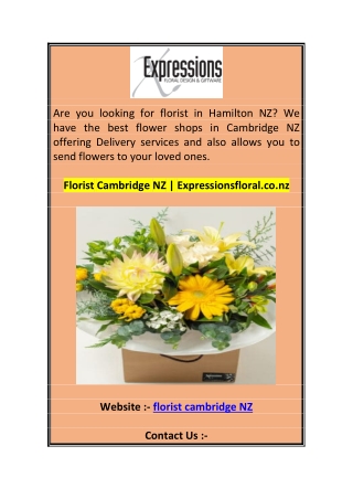 Florist Cambridge NZ  Expressionsfloral.co.nz 0