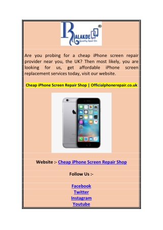 Cheap iPhone Screen Repair Shop  Officialphonerepair.co.uk
