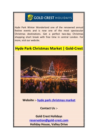 Hyde Park Christmas Market  Gold-Crest