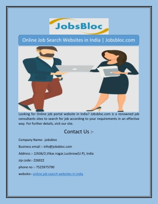 Online Job Search Websites in India | Jobsbloc.com