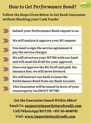 Infographics – How to Get Performance Bond