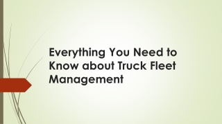 Everything You Need to Know about Truck Fleet Management