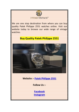 Buy Quality Patek Philippe 2551 0