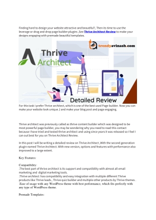 Thrive Architect Review