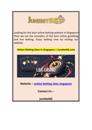 Online Betting Sites in Singapore  Junebet66.com 1