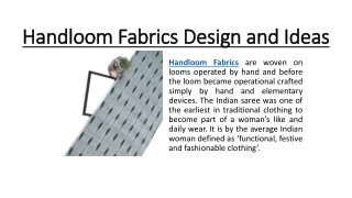 Handloom Fabrics Design and Ideas