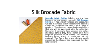 Silk Brocade Fabric