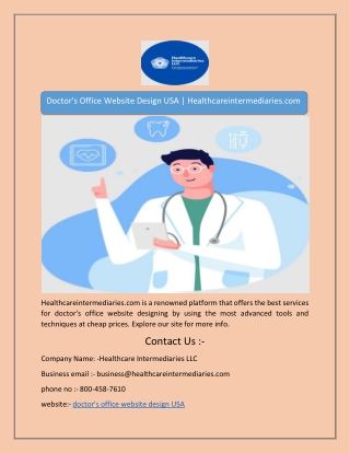 Doctor's Office Website Design USA | Healthcareintermediaries.com