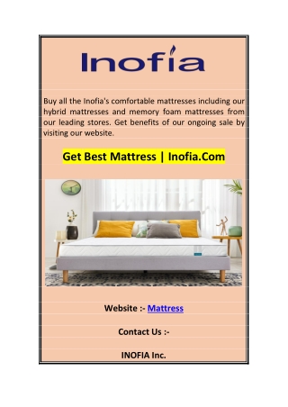 Get Best Mattress  Inofia.Com 0