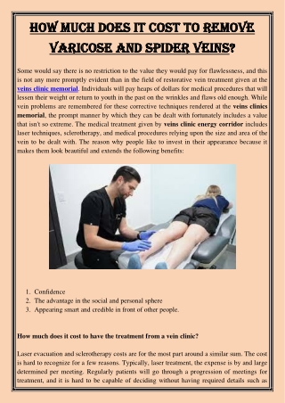 How Much Does It Cost to Remove Varicose and Spider Veins