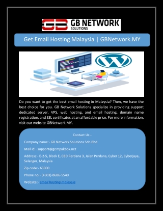 Get Email Hosting Malaysia | GBNetwork.MY
