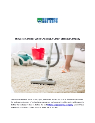 Find the Best Carpet Cleaning Company in Ottawa?