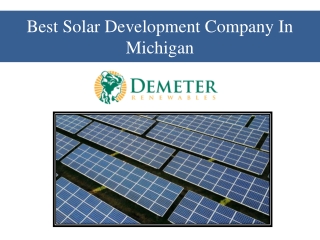 Best Solar Development Company In Michigan