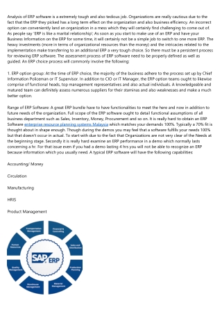 ERP Evaluation Criteria