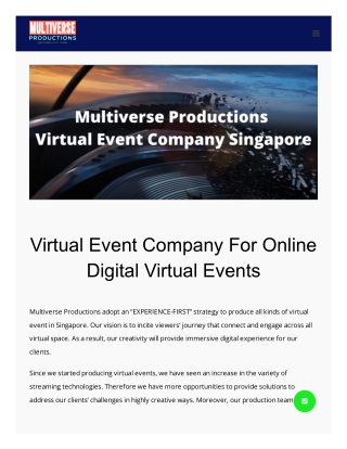 Virtual Event Company Singapore