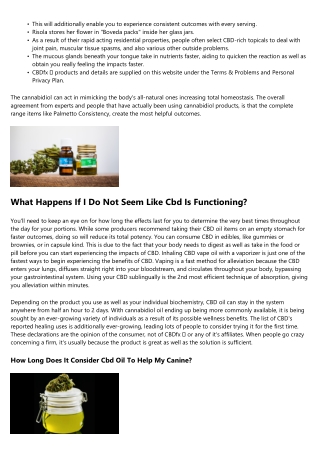 How Much Time Does Cbd Require To Work?