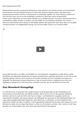 Auf der Suche nach simple Möglichkeiten für Kapselmaschine Mit Milchtank? !