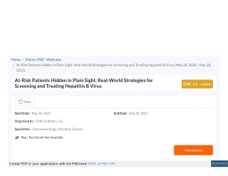 At-Risk Patients Hidden in Plain Sight- Real-World Strategies for Screening and Treating Hepatitis B Virus