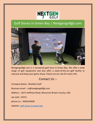 Golf Stores in Green Bay | Nextgengolfgb.com