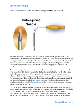 Huber Needles Market