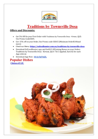 5% off - Traditions by Townsville Dosa Kirwan Takeaway, QLD