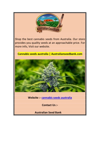 Cannabis seeds australia  Australianseedbank.com 1