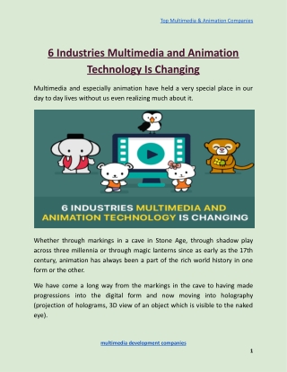 6 Industries Multimedia and Animation Technology Is Changing