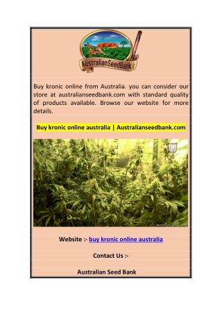 Buy kronic online australia  Australianseedbank.com 0