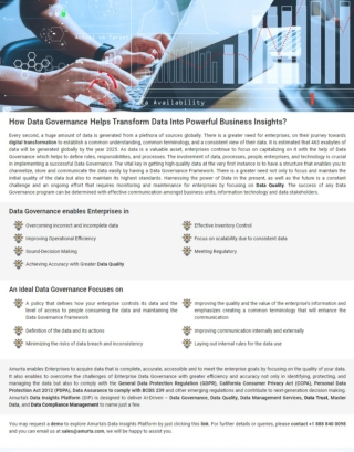How Data Governance Helps Transform Data Into Powerful Business Insights