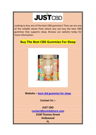 Buy The Best CBD Gummies For Sleep 0