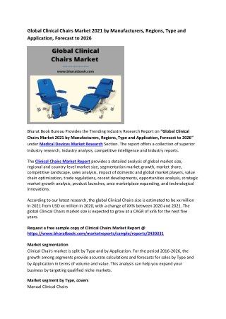 Global Clinical Chairs Market Research Report 2021-2026