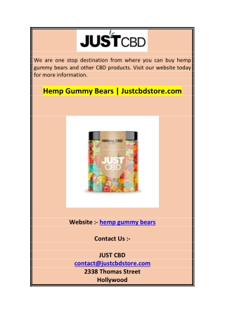 Hemp Gummy Bears  Justcbdstore.com 1