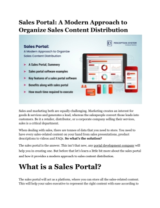 Sales Portal: A Modern Approach to Organize Sales Content Distribution