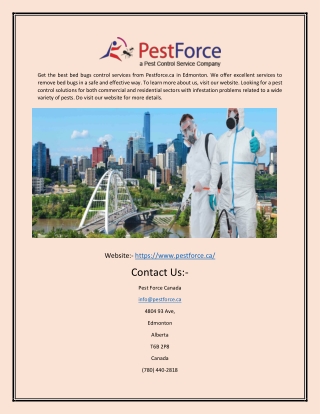 Pest Extermination Edmonton | Pestforce.ca