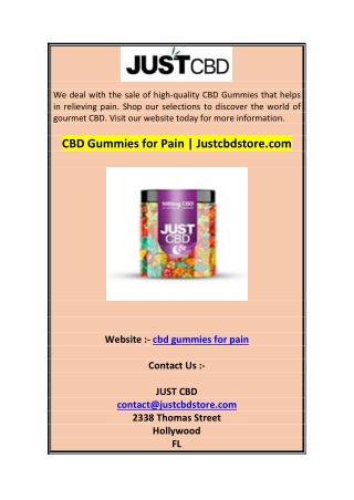 CBD Gummies for Pain  Justcbdstore.com 0