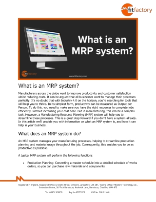 PDF - What is an MRP system