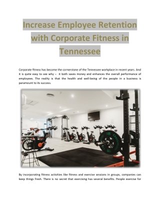 Enhance Employee Retention with Corporate Fitness in Tennessee-converted
