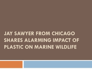 Jay Sawyer from Chicago Shares Alarming Impact of Plastic on Marine Wildlife