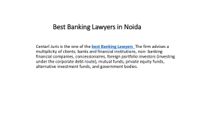Best Banking Lawyers in Noida