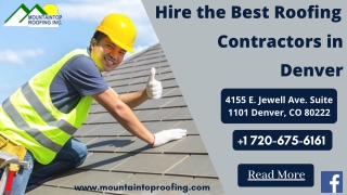 Hire the Best Roofing Contractors in Denver